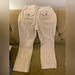 Low rise, beige corduroy pants
